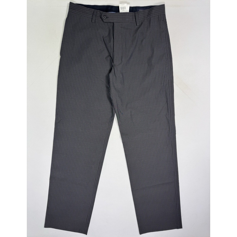 Banana Republic Men's 34x34 (34x33.5) Cotton Slacks NWT Grey Blue Pinstripe